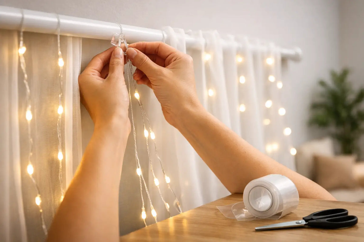 How to Mount Curtain Lights Without Wall Damage