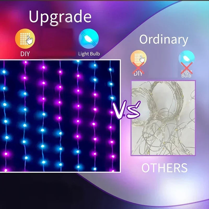 GlowCurtain™ Smart Curtain Lights | RGBIC App-Controlled Curtain Lights