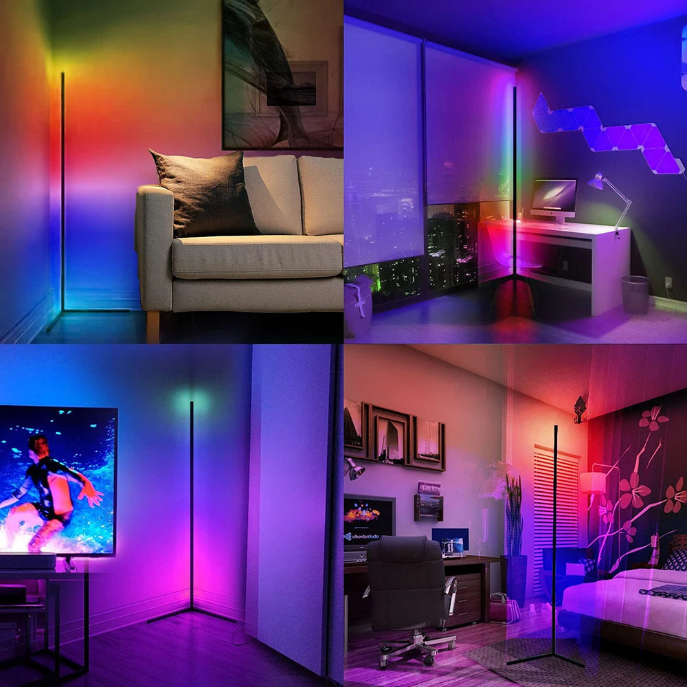 GlowBeam™ Smart RGB Corner Floor Lamp with App Control