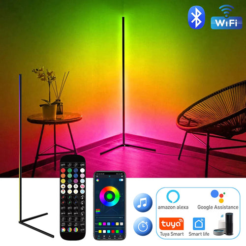 GlowBeam™ Smart RGB Corner Floor Lamp with App Control