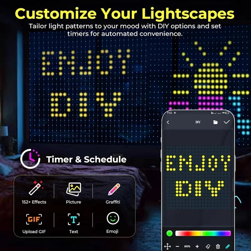 GlowCurtain™ Smart Curtain Lights | RGBIC App-Controlled Curtain Lights