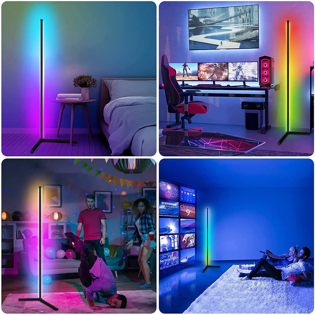 GlowBeam™ Smart RGB Corner Floor Lamp with App Control